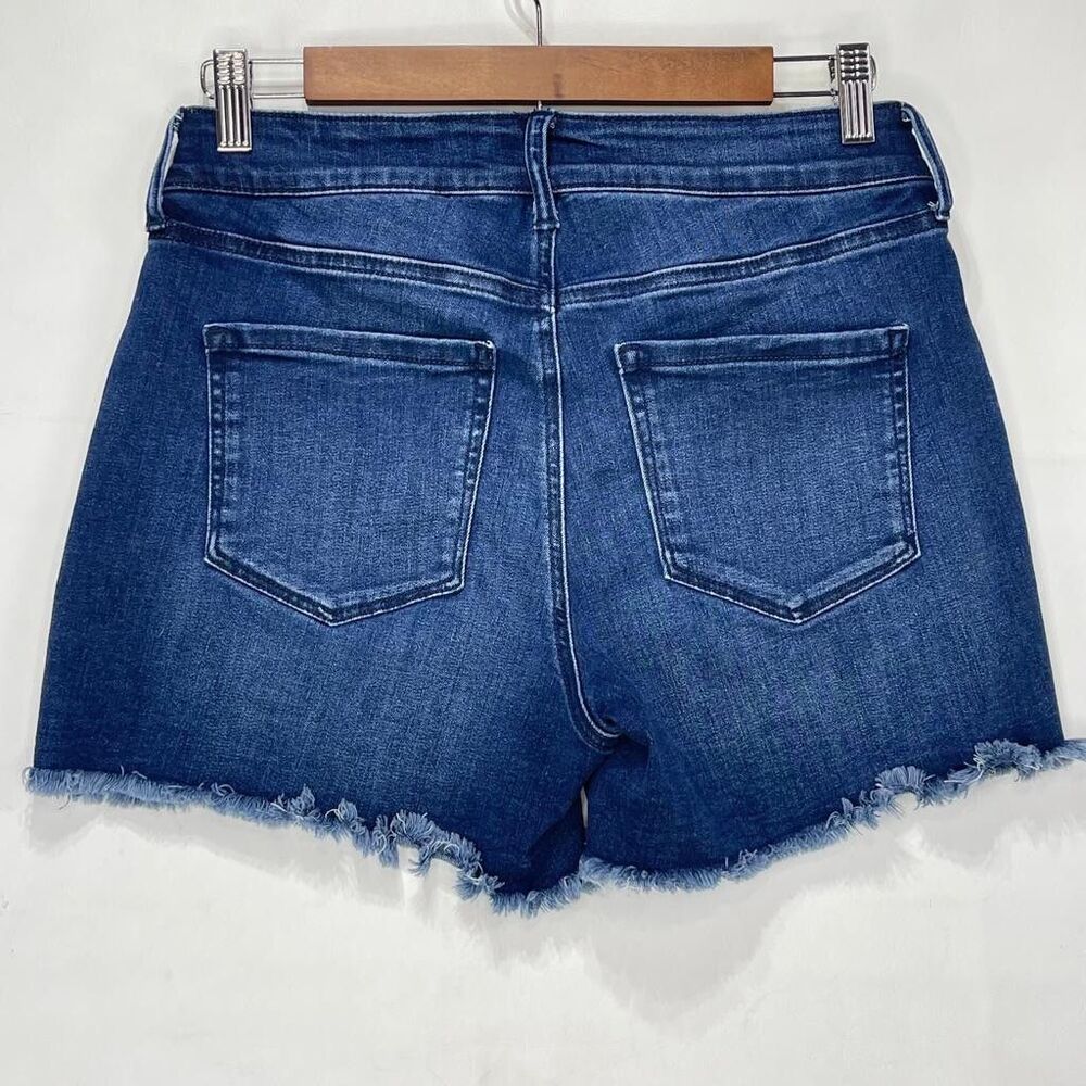 Nine West Women’s Jeans Shorts Size 4 Blue Denim Jean Ripped Hem - Picture 11 of 16